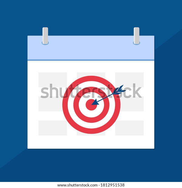 Vector Illustration Calendar Icon Target Planning Stock Vector (Royalty