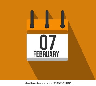 Vector illustration of calendar of the month of February day 7