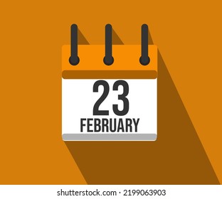 Vector illustration of calendar of the month of February day 23
