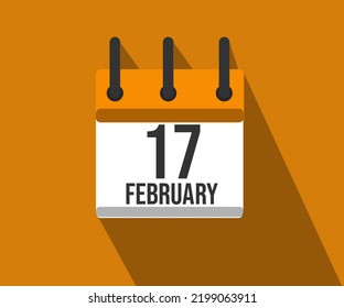 Vector illustration of calendar of the month of February day 17