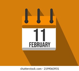 Vector illustration of calendar of the month of February day 11