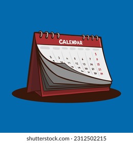 vector illustration of calendar office tools
