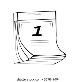 vector illustration of a calendar on the wall