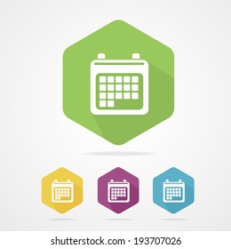 Vector illustration calendar organizer flat icon on white