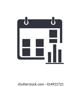 Vector illustration of calendar stats icon. Premium quality web icon