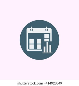 Vector illustration of calendar stats icon. Premium quality web icon