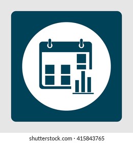 Vector illustration of calendar stats icon. Premium quality web icon.