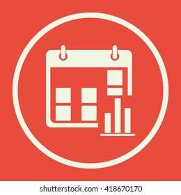 Vector illustration of calendar stats icon. Premium quality web icon.