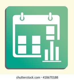 Vector illustration of calendar stats icon. Premium quality web icon.