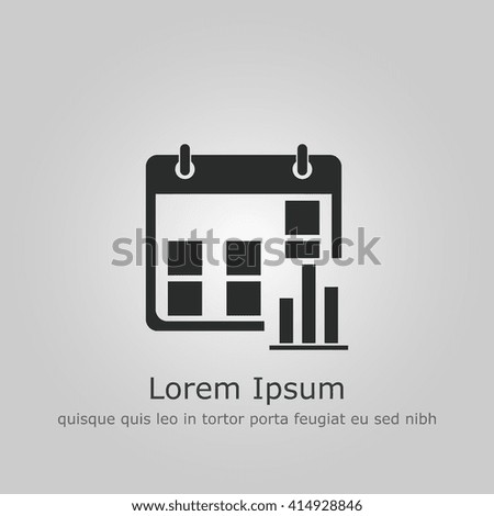 Vector illustration of calendar stats icon. Premium quality web icon