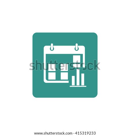 Vector illustration of calendar stats icon. Premium quality web icon.