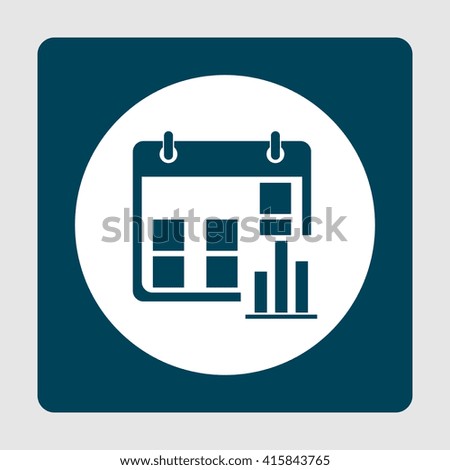 Vector illustration of calendar stats icon. Premium quality web icon.