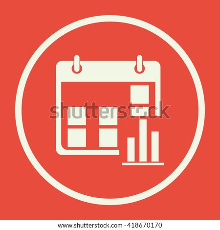 Vector illustration of calendar stats icon. Premium quality web icon.