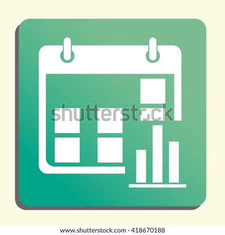 Vector illustration of calendar stats icon. Premium quality web icon.