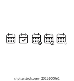 Ilustración vectorial del conjunto de iconos de tiempo de calendario