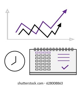 Vector illustration of a calendar and work schedule.