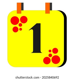 vector illustration of a calendar with yellow color and contains the month.