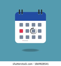 Vector illustration of calender 2021 icon on blue  background