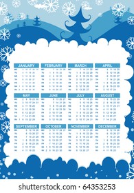 vector illustration of calender for new year 2011