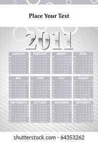vector illustration of calender for new year 2011