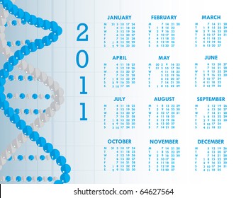 vector illustration of calender for new year 2011