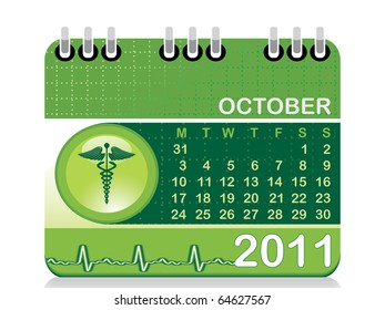 ilustración vectorial del calendario para el nuevo año 2011