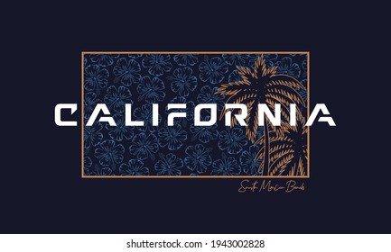 Vector illustration  california beach . Vintage design.
