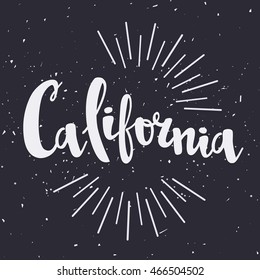 Vector illustration. California brush lettering.