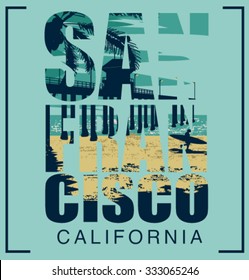vector illustration california coast drawing. 