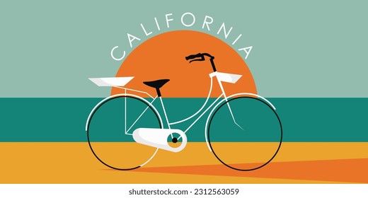 Vector illustration California. Design for a website, landing page, background for advertising, poster, banner, travel postcard.