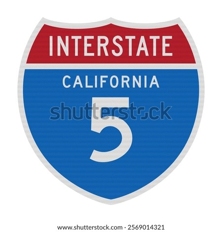 Vector illustration of the California Interstate 5 road sign