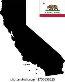 vector illustration of California map with flag