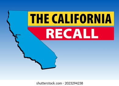 Vector illustration of The California Recall with shape of the state