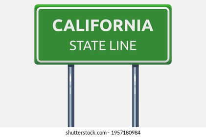 Vector illustration of California state line road sign