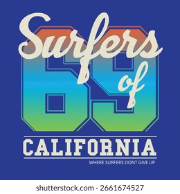 Ilustración vectorial del tema de California. Tipografía

