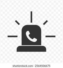 Vector illustration of call an ambulance icon in dark color and transparent background(PNG).