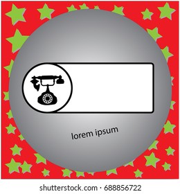 vector illustration call center frame information used for product label with silhouette vintage telephone. Business artwork. Copyspace.
