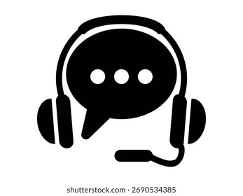 Vektorgrafik des Callcenter-Symbols mit Chatnachricht, Textblase und Social-Media-Nachrichtensymbol. Perfekt für Apps, Websites, Benutzeroberflächen und das Design des Kommunikationskundendienstes.