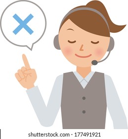 A vector illustration of a call center operator