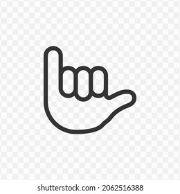 Vector illustration of call hand icon in dark color and transparent background(png).