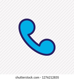 Vector illustration of call icon colored line. Beautiful connect element also can be used as handset icon element.