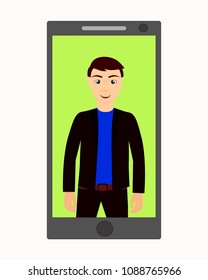 vector illustration, call a man on the phone