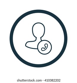 Vector illustration of call user icon