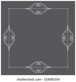 Vector illustration of a calligraphic design element, frame, for your arts, design and scrabook