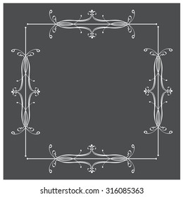 Vector illustration of a calligraphic design element, frame, for your arts, design and scrabook