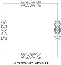 Vector illustration of a calligraphic design element, frame, for your arts, design and scrabook