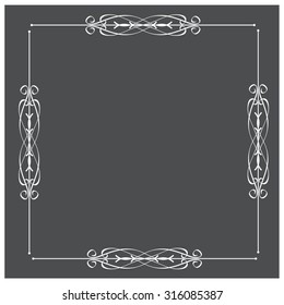 Vector illustration of a calligraphic design element, frame, for your arts, design and scrabook