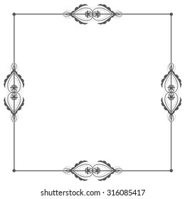 Vector illustration of a calligraphic design element, frame, for your arts, design and scrabook