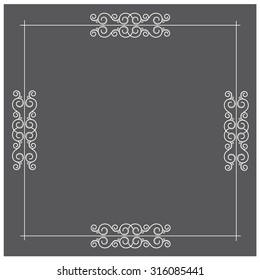 Vector illustration of a calligraphic design element, frame, for your arts, design and scrabook