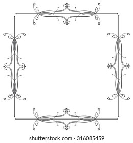 Vector illustration of a calligraphic design element, frame, for your arts, design and scrabook